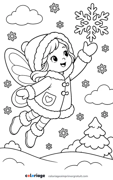 Coloriage fée des neiges
