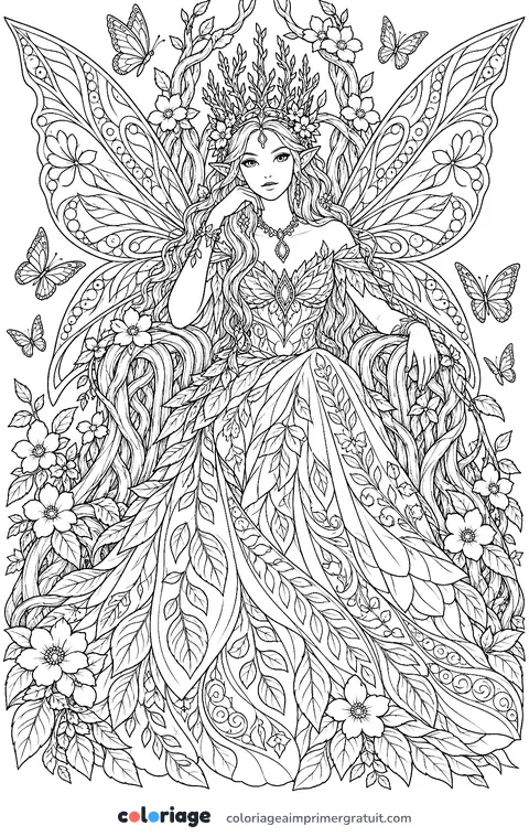 Coloriage reine des fées