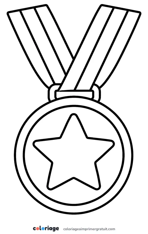 Coloriage médaille pour maman