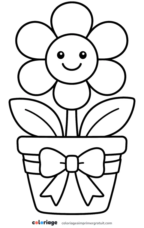 Coloriage pot de fleur offert