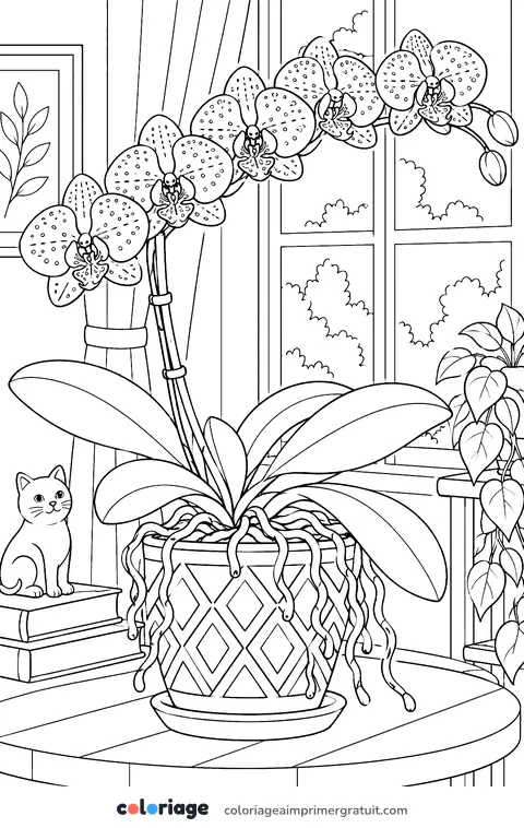 Coloriage orchidée