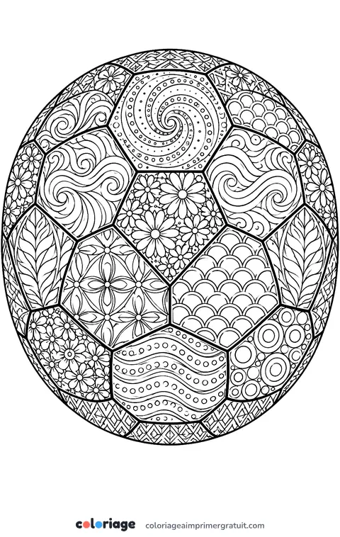 Coloriage ballon zentangle