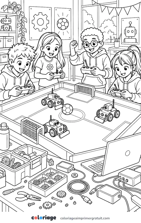 Coloriage match de robots