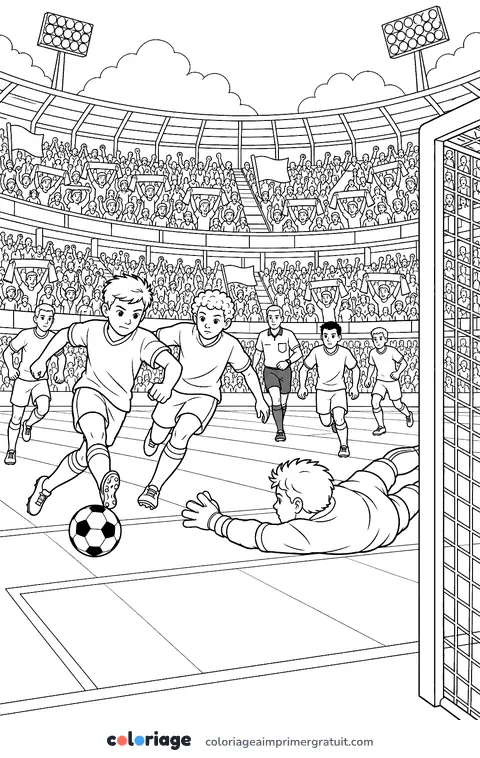 Coloriage match au stade