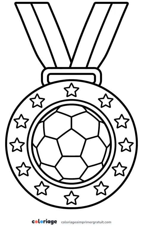 Coloriage médaille du vainqueur