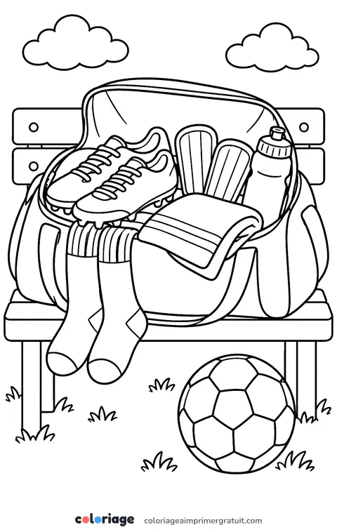 Coloriage sac de foot
