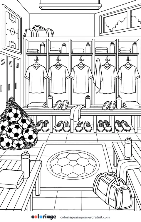 Coloriage le vestiaire