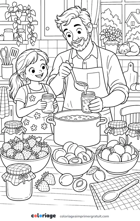 Coloriage atelier confiture