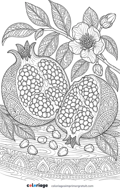 Coloriage grenade ouverte