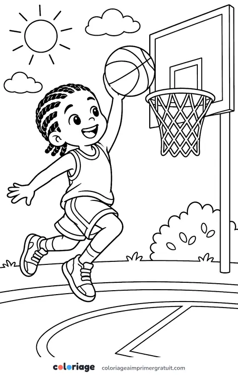 Coloriage panier de basket