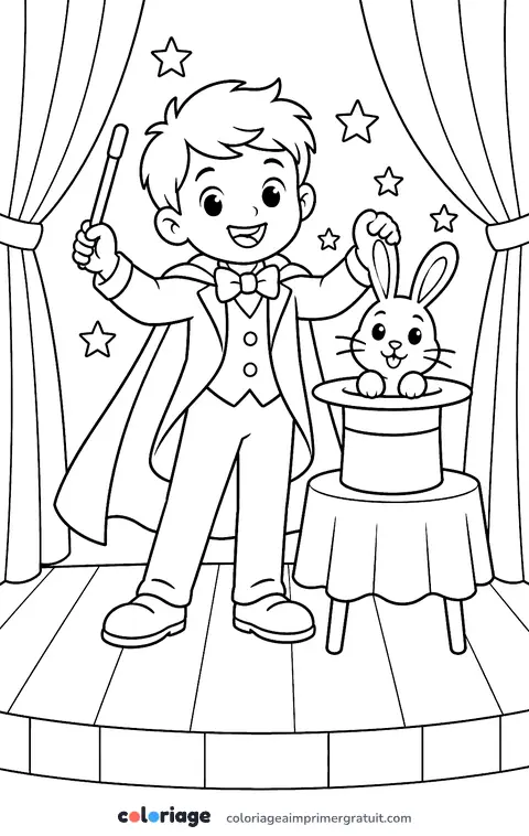 Coloriage le petit magicien