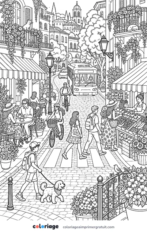 Coloriage la ville qui bouge