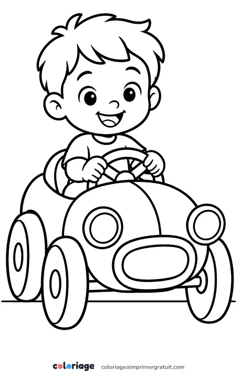 Coloriage voiture à pédales