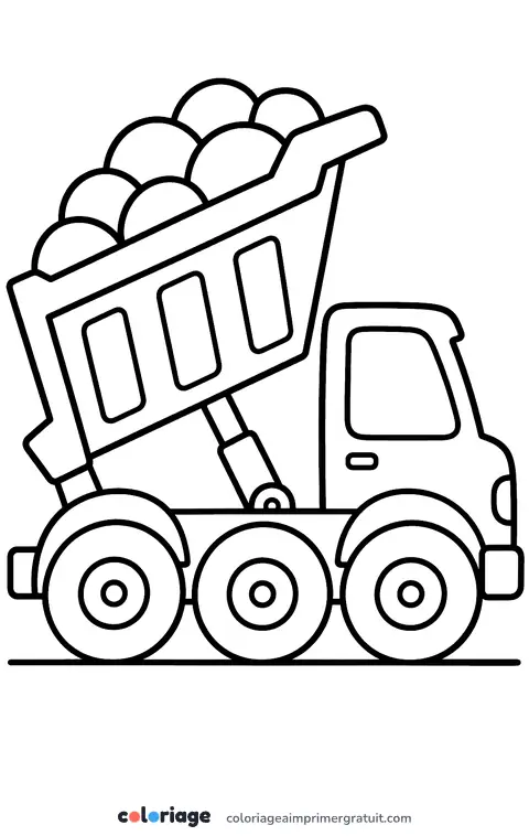 Coloriage camion benne