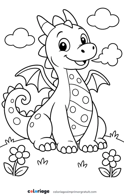 Coloriage dragon gentil