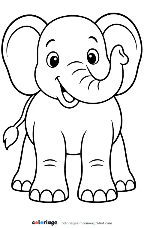 Coloriage éléphant géant