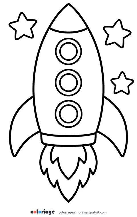 Coloriage fusée géante