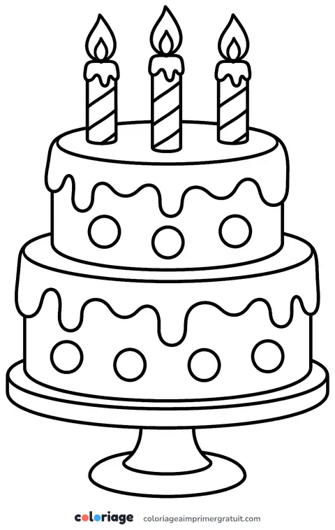 Coloriage gâteau géant