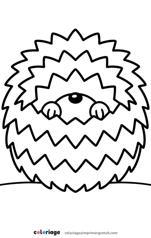 Coloriage hérisson en boule