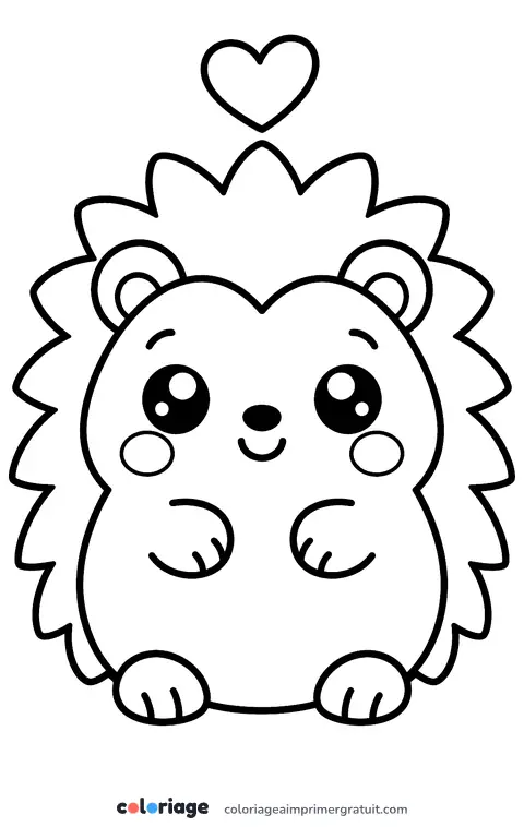 Coloriage hérisson kawaii