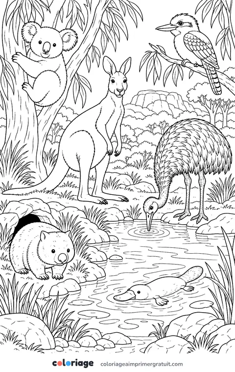Coloriage animaux d’Australie