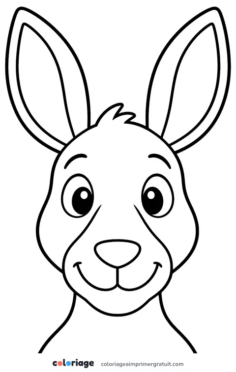 Coloriage tête de kangourou