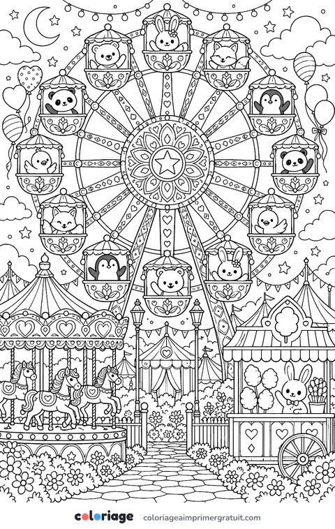 Coloriage grande roue