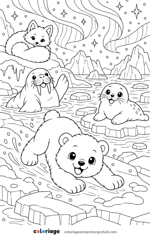 Coloriage pôle Nord