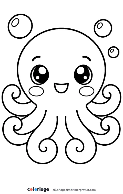 Coloriage petite pieuvre