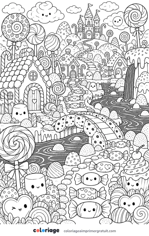 Coloriage pays des bonbons