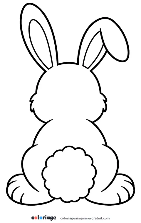 Coloriage lapin vu de dos
