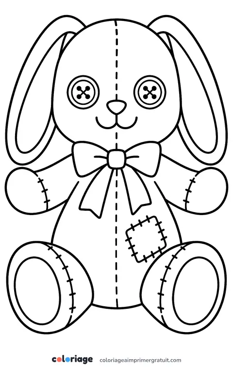 Coloriage lapin doudou