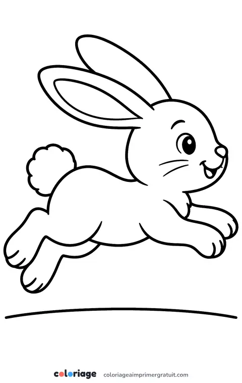 Coloriage lapin qui saute