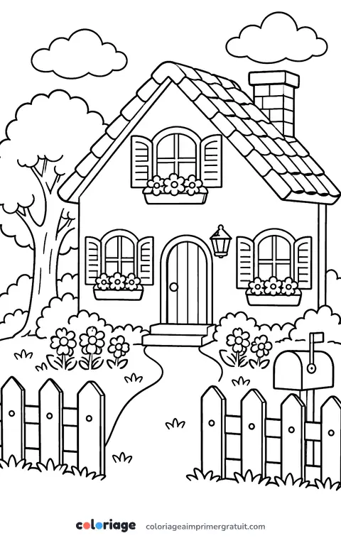 Coloriage maison de campagne