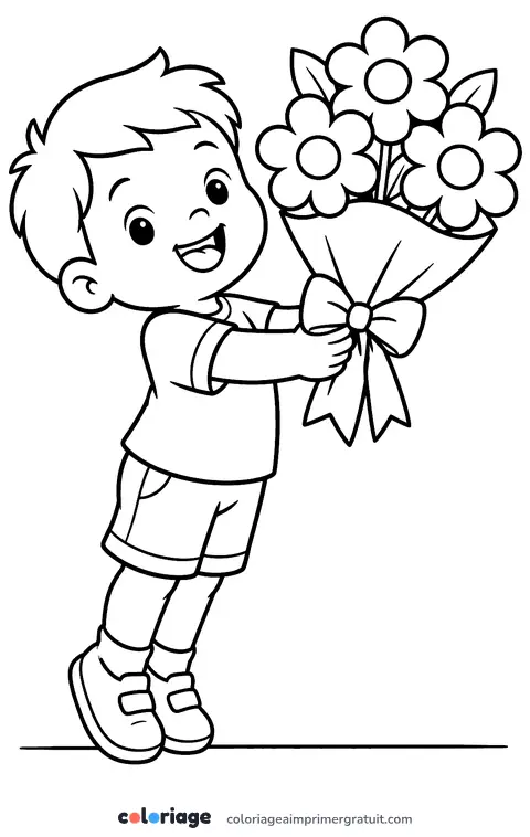 Coloriage un bouquet pour maman