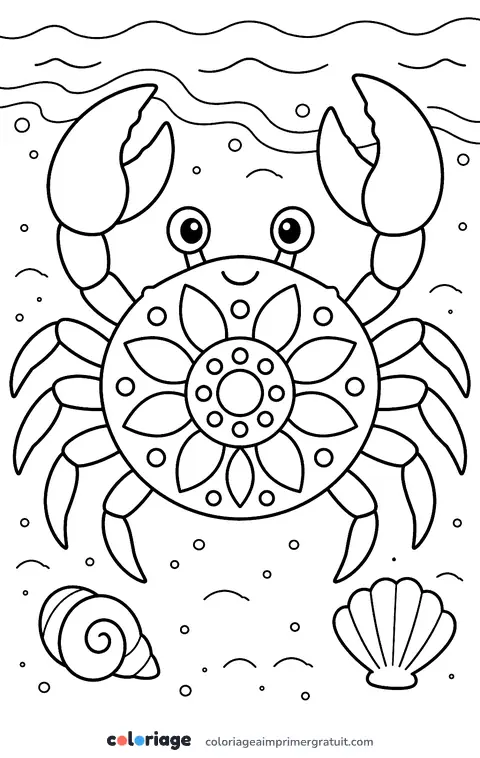 Coloriage crabe mandala