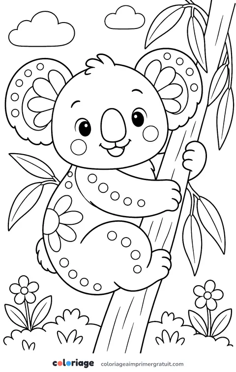 Coloriage koala mandala