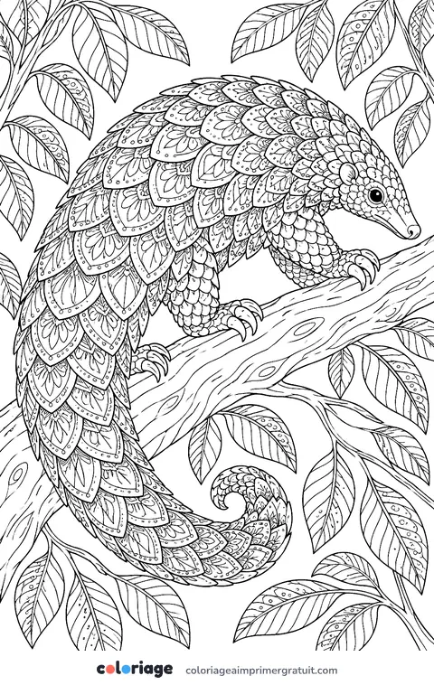 Coloriage pangolin