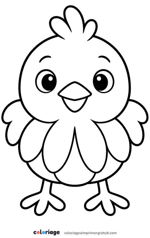 Coloriage poussin mandala