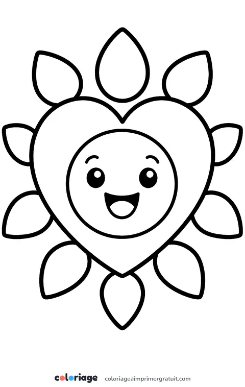 Coloriage cœur aux gouttes