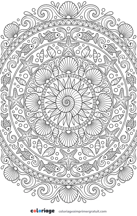 Coloriage mandala de l’été