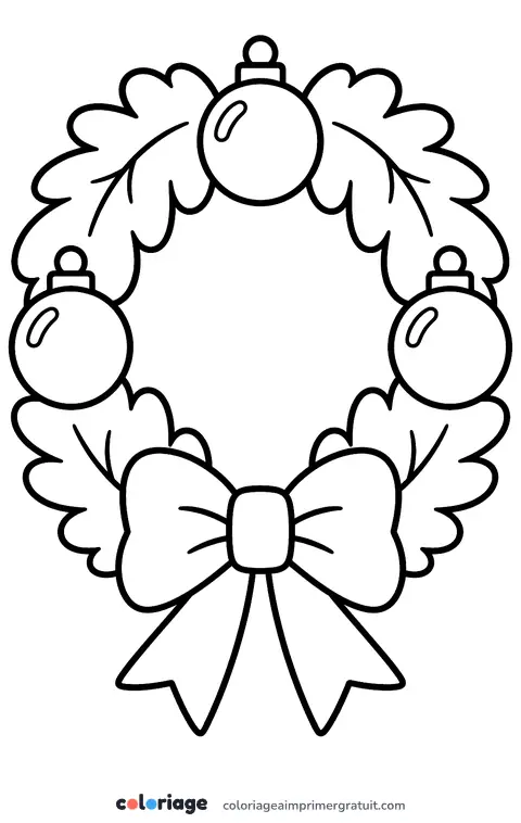 Coloriage mandala couronne de sapin