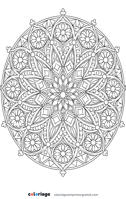 Coloriage rosace géométrique