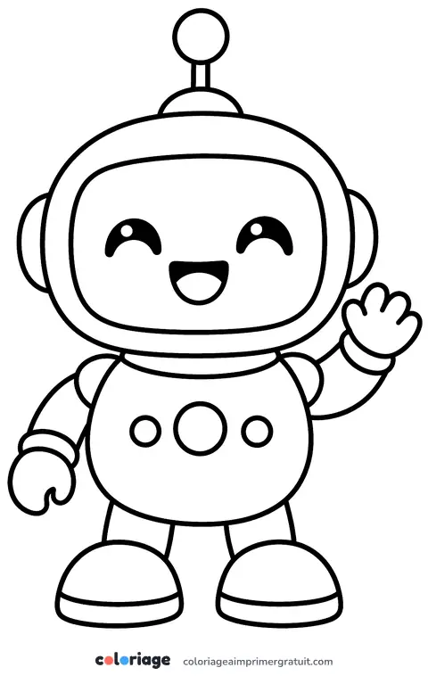 Coloriage petit robot chibi