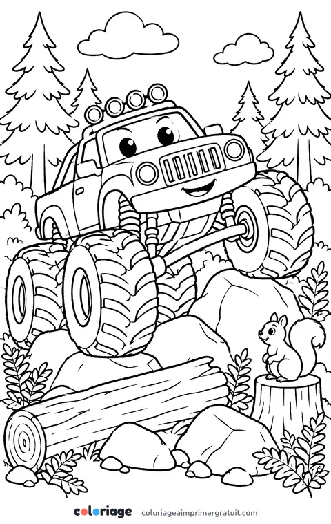 Coloriage rochers de la forêt
