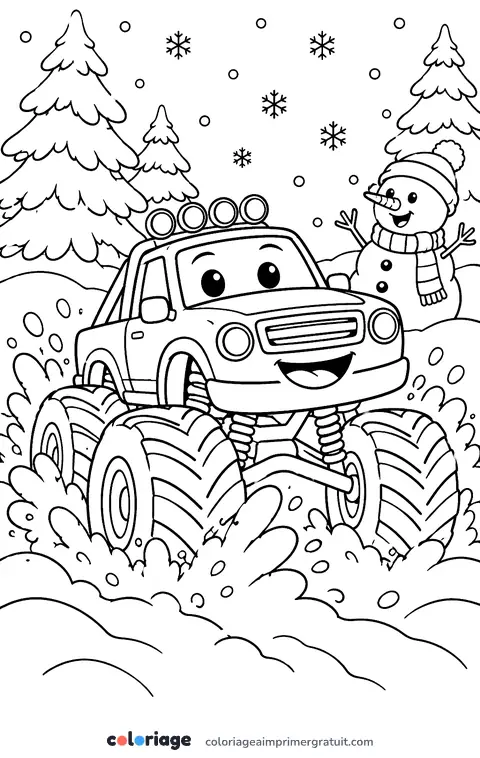 Coloriage dans la neige
