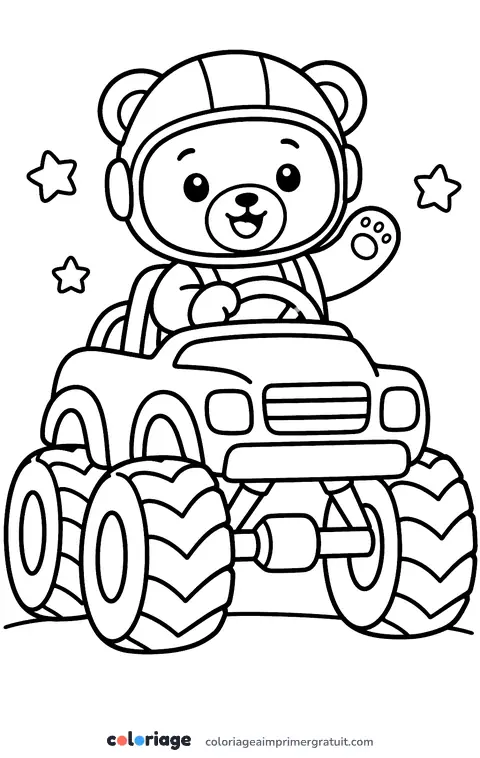 Coloriage ourson pilote