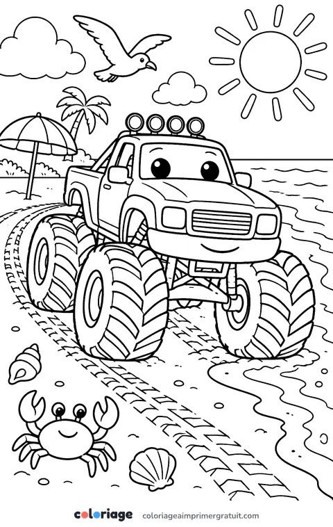 Coloriage sur la plage