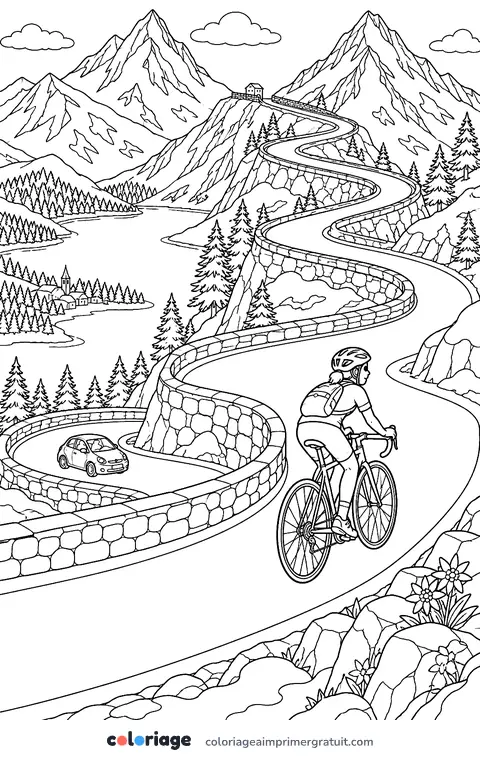 Coloriage route du col