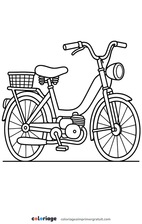 Coloriage cyclomoteur à pédales